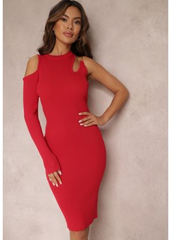 Czerwona Dzianinowa Sukienka z Wycięciami Emberleigh ze sklepu Renee odzież w kategorii Sukienki - zdjęcie 157087176