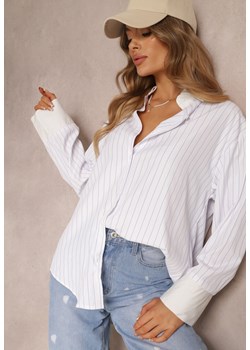 Biała Koszula Zapinana na Guziki z Podwijanymi Rękawami Niarin ze sklepu Renee odzież w kategorii Koszule damskie - zdjęcie 157087358