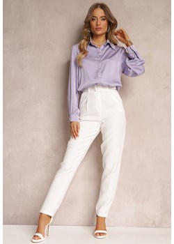 Białe Spodnie Garniturowe High Waist z Paskiem Wenus ze sklepu Renee odzież w kategorii Spodnie damskie - zdjęcie 157089008