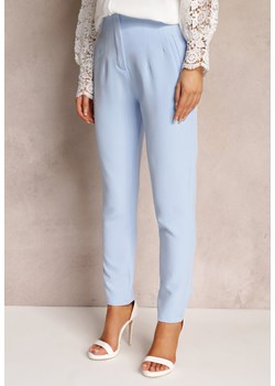 Jasnoniebieskie Spodnie z Prostymi Nogawkami i Imitacją Kieszeni Viarvi ze sklepu Renee odzież w kategorii Spodnie damskie - zdjęcie 157089026