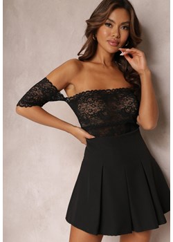 Czarna Trapezowa Spódnica Mini z Plisami Jenin ze sklepu Renee odzież w kategorii Spódnice - zdjęcie 157090178