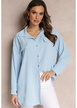 Niebieska Koszula z Guzikami i Imitacją Kieszeni Yousra ze sklepu Renee odzież w kategorii Koszule damskie - zdjęcie 157090439