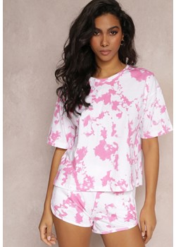 Różowy Bawełniany T-shirt Tie Dye Muyammo ze sklepu Renee odzież w kategorii Bluzki damskie - zdjęcie 157090829