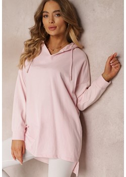 Różowa Bluza z Kapturem o Wydłużonym Fasonie Zanida ze sklepu Renee odzież w kategorii Bluzy damskie - zdjęcie 157090949