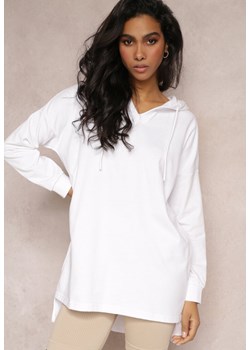 Biała Asymetryczna Bluza z Kapturem Oversize Kavita ze sklepu Renee odzież w kategorii Bluzy damskie - zdjęcie 157090959