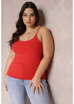 Czerwony Bawełniany Top na Regulowanych Ramiączkach Resalio ze sklepu Renee odzież w kategorii Bluzki damskie - zdjęcie 157090979