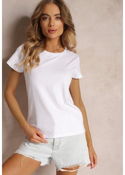 Biały T-shirt z Linii Basic Apoxis ze sklepu Renee odzież w kategorii Bluzki damskie - zdjęcie 157091015