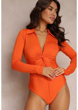 Pomarańczowe Body z Długim Rękawem Pilro ze sklepu Renee odzież w kategorii Bluzki damskie - zdjęcie 157092259