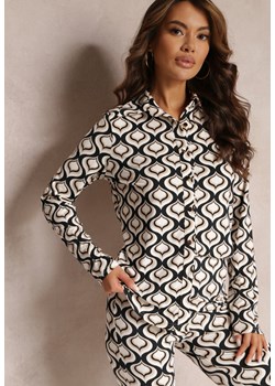 Czarno-Biała Koszula w Retro Wzór Ariphine ze sklepu Renee odzież w kategorii Koszule damskie - zdjęcie 157092419