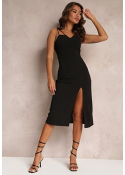 Czarna Sukienka z Rozcięciem na Ramiączkach Neave ze sklepu Renee odzież w kategorii Sukienki - zdjęcie 157092608