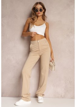 Beżowe Spodnie Szerokie Tanora ze sklepu Renee odzież w kategorii Spodnie damskie - zdjęcie 157092767