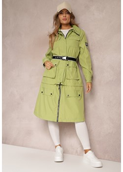 Zielony Płaszcz z Regulacją Długości Aavya ze sklepu Renee odzież w kategorii Płaszcze damskie - zdjęcie 157093288