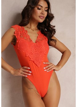 Pomarańczowe Body z Koronką Canion ze sklepu Renee odzież w kategorii Bluzki damskie - zdjęcie 157095347