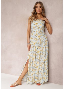 Jasnoniebieska Sukienka Maxi z Regulowanymi Ramiączkami i Kwadratowym Dekoltem Calapi ze sklepu Renee odzież w kategorii Sukienki - zdjęcie 157095527