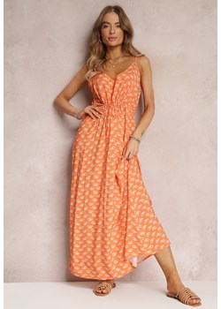Pomarańczowa Sukienka Maxi na Ramiączkach z Wiskozy Satha ze sklepu Renee odzież w kategorii Sukienki - zdjęcie 157095895