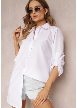 Biała Koszula z Kołnierzem i Rękawami na Guzik Spruha ze sklepu Renee odzież w kategorii Koszule damskie - zdjęcie 157100266