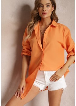 Pomarańczowa Koszula z Kołnierzem i Rękawami na Guzik Spruha ze sklepu Renee odzież w kategorii Koszule damskie - zdjęcie 157100276