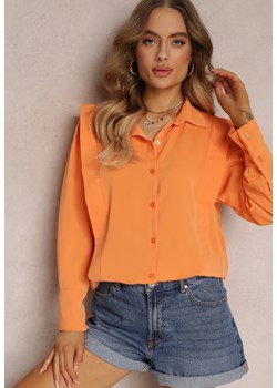 Pomarańczowa Koszula z Kołnierzem i Przeszyciami Emoree ze sklepu Renee odzież w kategorii Koszule damskie - zdjęcie 157101777
