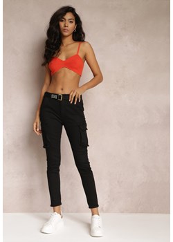 Czarne Jeansy Skinny z Kieszeniami Cargo Wetrala ze sklepu Renee odzież w kategorii Jeansy damskie - zdjęcie 157101938