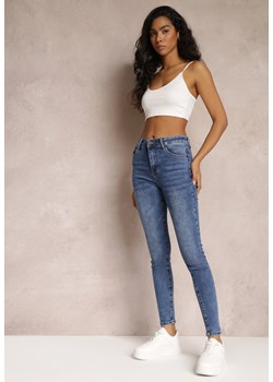 Niebieskie Jeansy Skinny z Delikatnymi Przejaśnieniami Trasolia ze sklepu Renee odzież w kategorii Jeansy damskie - zdjęcie 157102017