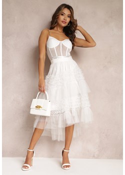 Biała Tiulowa Spódnica Rozkloszowana Agandya ze sklepu Renee odzież w kategorii Spódnice - zdjęcie 157102077