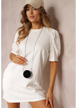 Biała Pudełkowa Sukienka Mini z Saszetką Dalana ze sklepu Renee odzież w kategorii Sukienki - zdjęcie 157102586
