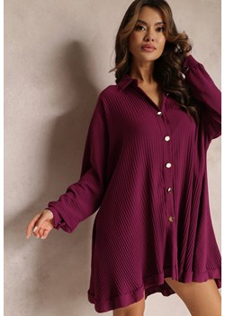 Fioletowa Sukienka Koszulowa Plisowana Giphi ze sklepu Renee odzież w kategorii Sukienki - zdjęcie 157103045