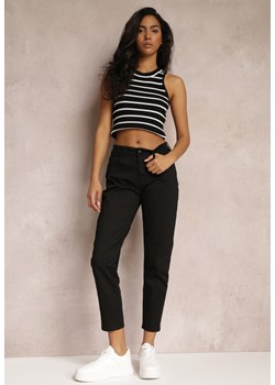 Czarne Spodnie o Fasonie Mom Fit Aglaja ze sklepu Renee odzież w kategorii Spodnie damskie - zdjęcie 157103146