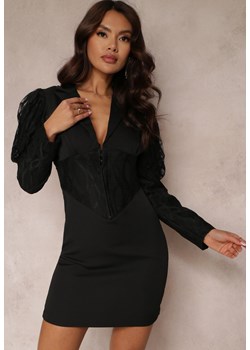 Czarna Taliowana Sukienka Koronkowa Terezilya ze sklepu Renee odzież w kategorii Sukienki - zdjęcie 157103729