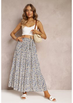 Niebieska Rozkloszowana Spódnica Maxi z Wiskozy z Gumką w Talii Tailana ze sklepu Renee odzież w kategorii Spódnice - zdjęcie 157104625