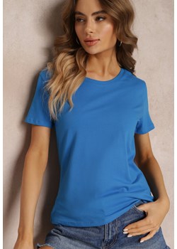 Niebieski Bawełniany T-shirt Melinthe ze sklepu Renee odzież w kategorii Bluzki damskie - zdjęcie 157105519