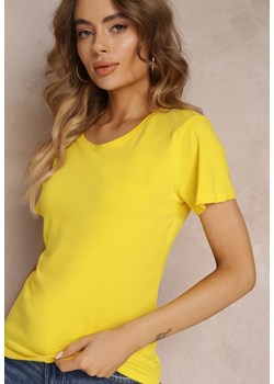 Żółty Bawełniany T-shirt Melinthe ze sklepu Renee odzież w kategorii Bluzki damskie - zdjęcie 157105539