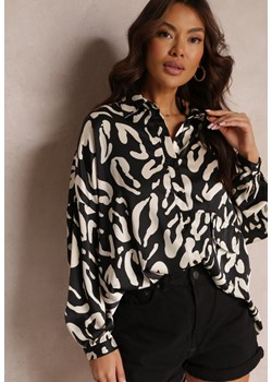 Czarna Koszula w Cętki Oversize Laririssa ze sklepu Renee odzież w kategorii Koszule damskie - zdjęcie 157106528