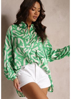 Zielona Koszula w Cętki Oversize Laririssa ze sklepu Renee odzież w kategorii Koszule damskie - zdjęcie 157106538