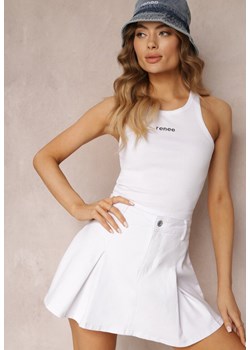 Biała Rozkloszowana Spódnica Jeansowa Nyna ze sklepu Renee odzież w kategorii Spódnice - zdjęcie 157107366