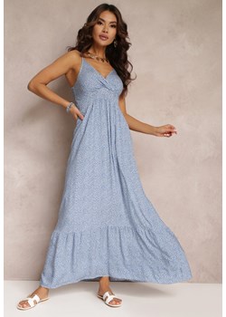 Niebieska Sukienka Rozkloszowana z Gumką w Pasie Konasia ze sklepu Renee odzież w kategorii Sukienki - zdjęcie 157107706
