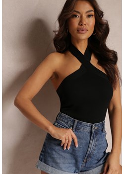 Czarny Top Zakładany na Szyję z Odkrytymi Plecami Khailey ze sklepu Renee odzież w kategorii Bluzki damskie - zdjęcie 157108078