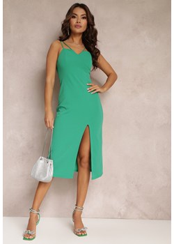 Zielona Sukienka z Rozcięciem na Ramiączkach Neave ze sklepu Renee odzież w kategorii Sukienki - zdjęcie 157108159
