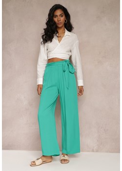 Zielone Spodnie Szerokie Phiorephis ze sklepu Renee odzież w kategorii Spodnie damskie - zdjęcie 157109795