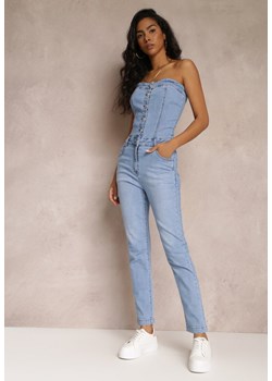 Niebieski Taliowany Kombinezon Jeansowy bez Rękawów Vinta ze sklepu Renee odzież w kategorii Kombinezony damskie - zdjęcie 157111476