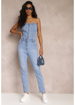 Niebieski Taliowany Kombinezon Jeansowy bez Rękawów Vinta ze sklepu Renee odzież w kategorii Kombinezony damskie - zdjęcie 157111477