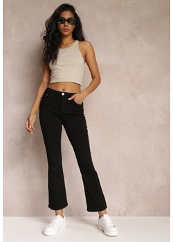 Czarne Jeansy Dzwony Push Up z Regularnym Stanem Temas ze sklepu Renee odzież w kategorii Spodnie damskie - zdjęcie 157112207