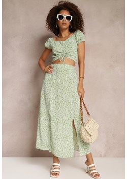 Zielony 2-częściowy Komplet z Topem i Spódnicą Lelyn ze sklepu Renee odzież w kategorii Komplety i garnitury damskie - zdjęcie 157112577