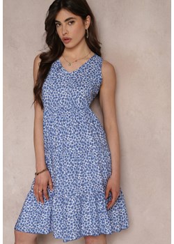 Niebieska Bawełniana Sukienka Midi Bez Rękawów Telina ze sklepu Renee odzież w kategorii Sukienki - zdjęcie 157113136