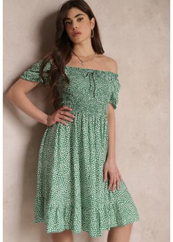Zielona Sukienka Midi o Fasonie Bawełnianej Hiszpanki Nairo ze sklepu Renee odzież w kategorii Sukienki - zdjęcie 157113416