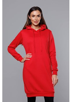 Długa bluza dresowa czerwona (YS10005-18) ze sklepu goodlookin.pl w kategorii Bluzy damskie - zdjęcie 157118978