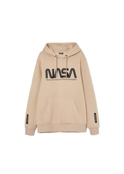 Cropp - Beżowa bluza z kapturem NASA - beżowy ze sklepu Cropp w kategorii Bluzy męskie - zdjęcie 157119085