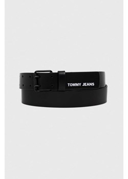 Tommy Jeans pasek skórzany męski kolor czarny ze sklepu ANSWEAR.com w kategorii Paski męskie - zdjęcie 157120319