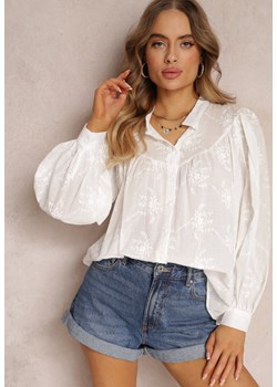 Biała Bawełniana Koszula z Ozdobnym Haftem Lascam ze sklepu Renee odzież w kategorii Koszule damskie - zdjęcie 157124357