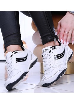 Sznurowane sportowe białe buty damskie /C2-3 13998 S253/ ze sklepu Pantofelek24.pl w kategorii Buty sportowe damskie - zdjęcie 157124965